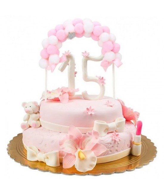 Zápich na tortu - Mäkučký oblúk - 20cm Ružová