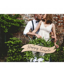 Závesná dekorácia Happy Couple a Wedding 55x19 cm